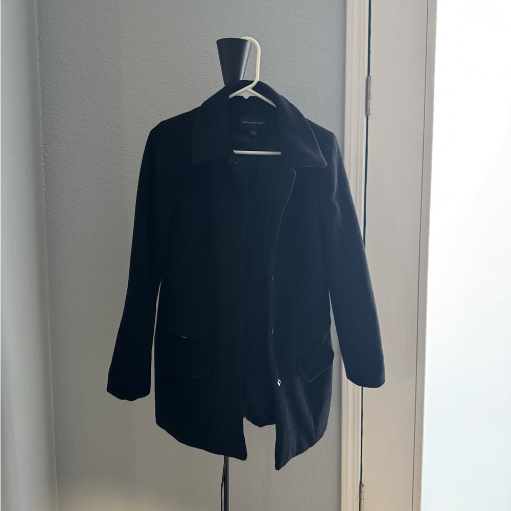 Banana Republic Women's Classic Black Pea Coat